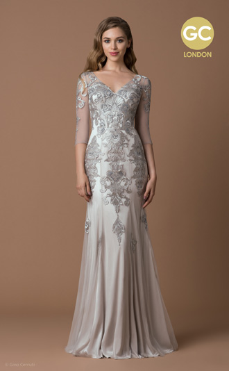 Silver Prom / Evening Dress by Gino Cerruti