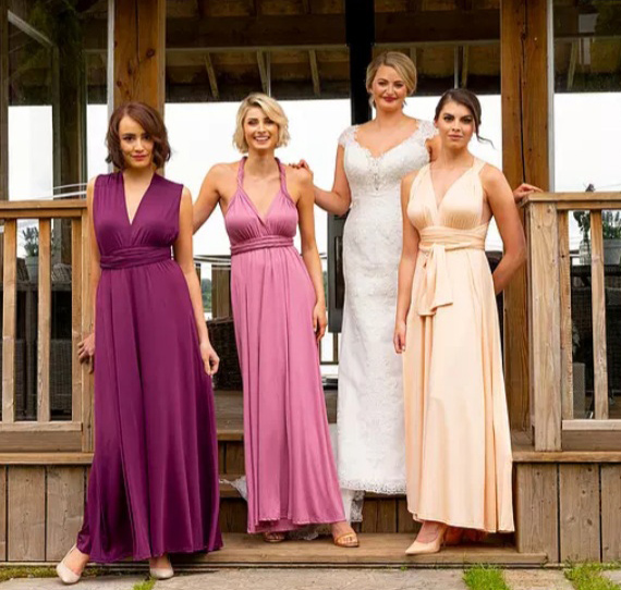 Group of Bridesmaids wearing dresses